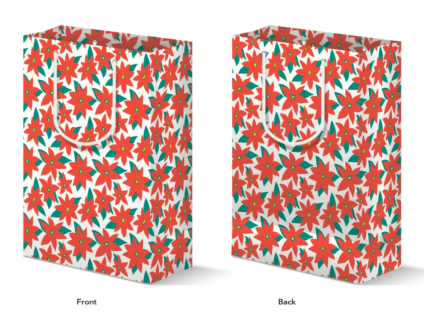 MODERN POINSETTIA GIFT BAG