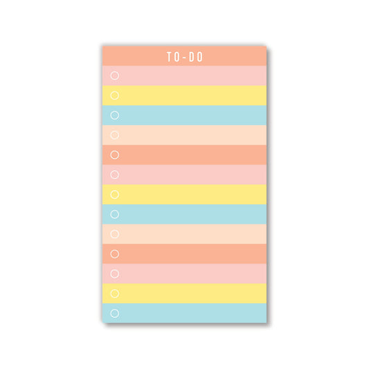 RETRO RAINBOW STRIPE CHECKLIST NOTEPAD