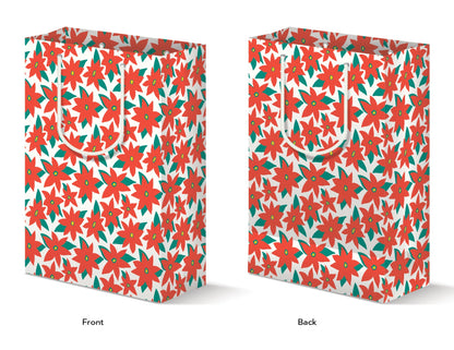 MODERN POINSETTIA GIFT BAG
