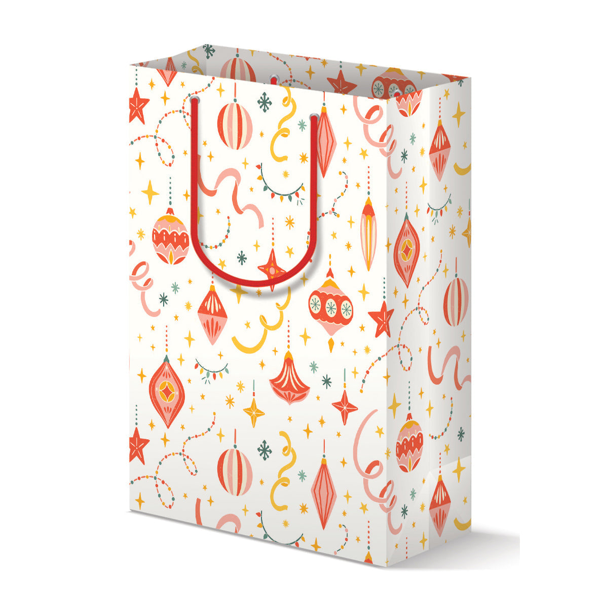RETRO CHRISTMAS ORNAMENTS GIFT BAG