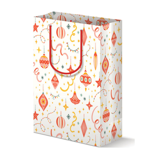 RETRO CHRISTMAS ORNAMENTS GIFT BAG