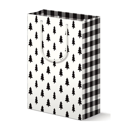 CHRISTMAS TREES GIFT BAG - B&W