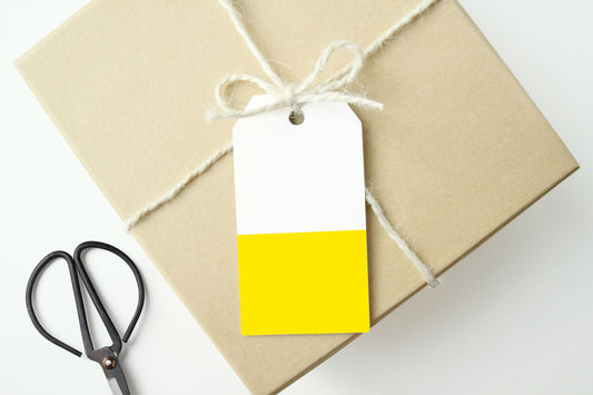 YELLOW COLOR BLOCK Gift Tags, Set of 10