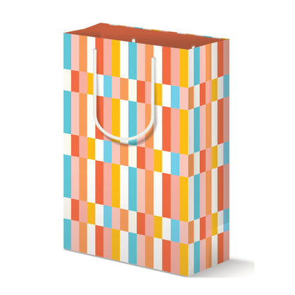 STRIPED CHECKERBOARD GIFT BAG