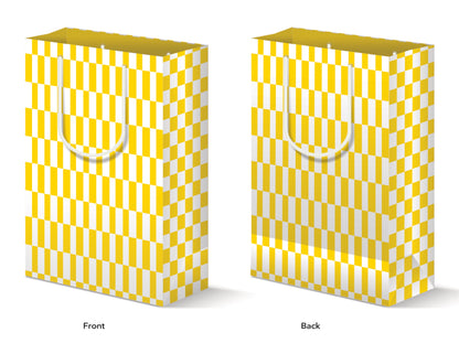 YELLOW CHECKERBOARD GIFT BAG