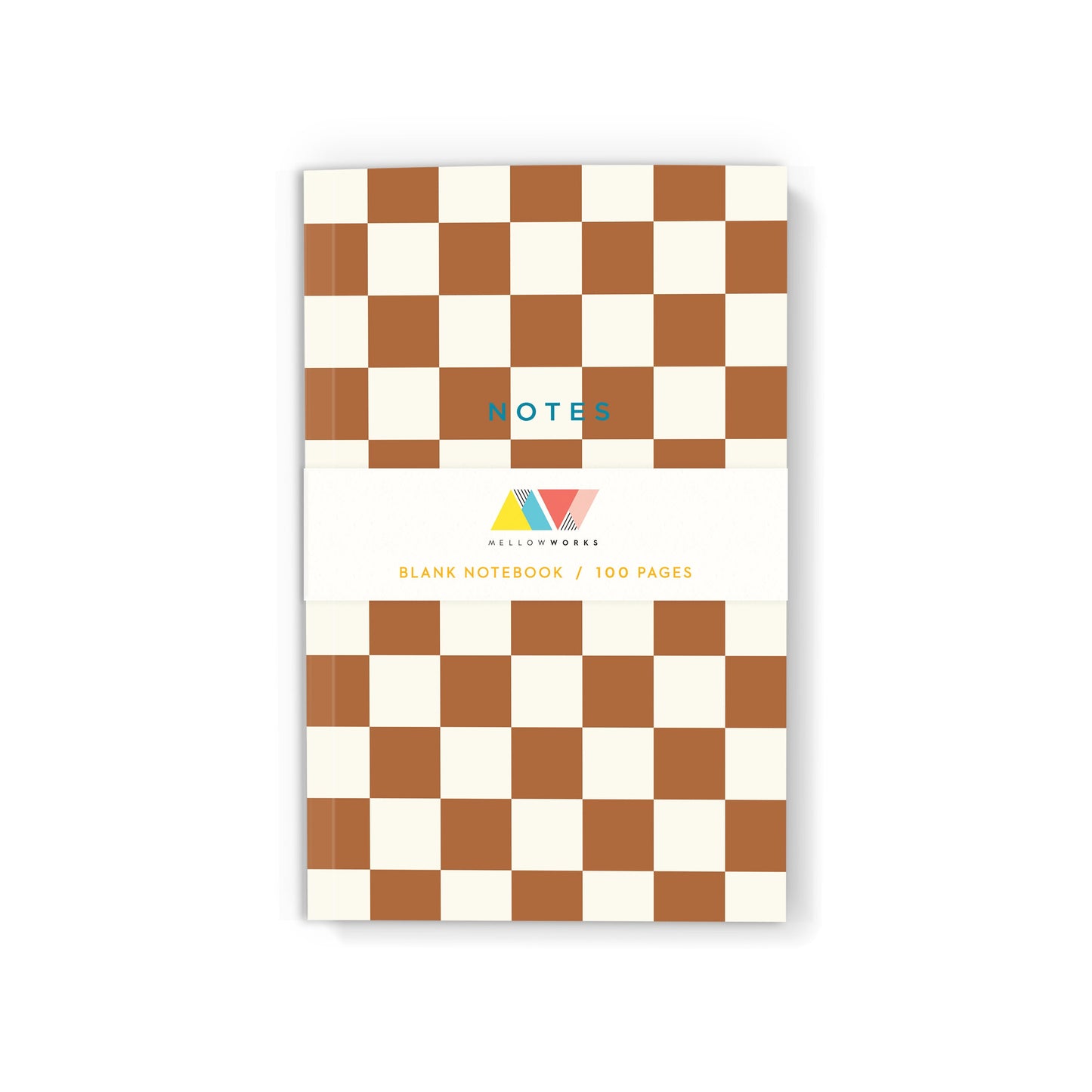 BROWN CHECKERBOARD NOTEBOOK - Blank Pages